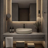 Fienza Pebble Medium Above Counter Ceramic Basin Slim Edge 500x400x100mm - 5 Colours