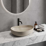 Fienza Pebble Medium Above Counter Ceramic Basin Slim Edge 500x400x100mm - 5 Colours
