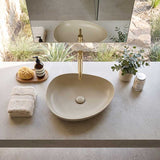 Fienza Pebble Medium Above Counter Ceramic Basin Slim Edge 500x400x100mm - 5 Colours