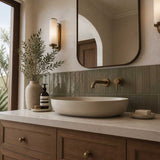 Fienza Pebble Medium Above Counter Ceramic Basin Slim Edge 500x400x100mm - 5 Colours