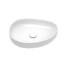 500x400x100mm Fienza Pebble Medium Above Counter Ceramic Basin Slim Edge Matt White