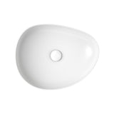 500x400x100mm Fienza Pebble Medium Above Counter Ceramic Basin Slim Edge Matt White
