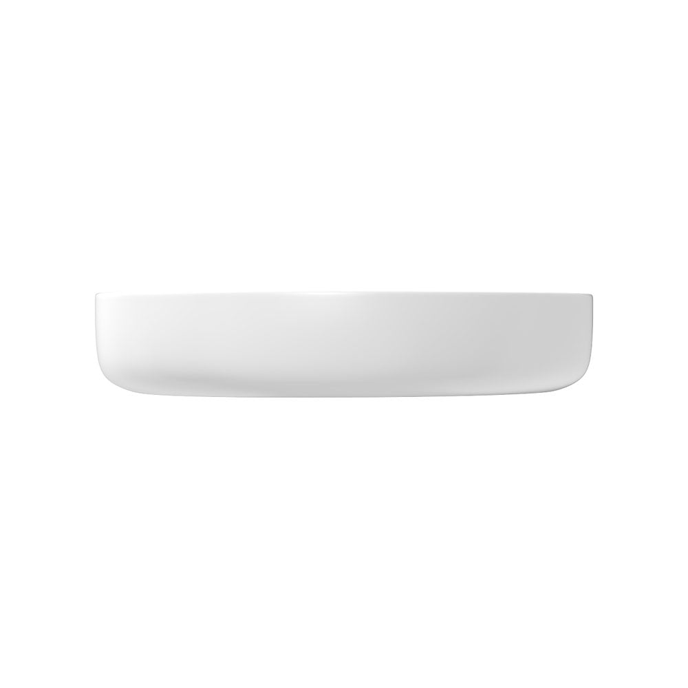 500x400x100mm Fienza Pebble Medium Above Counter Ceramic Basin Slim Edge Matt White