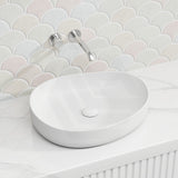 Fienza Pebble Medium Above Counter Ceramic Basin Slim Edge 500x400x100mm - 5 Colours
