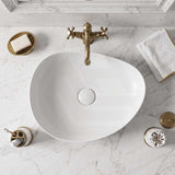 Fienza Pebble Medium Above Counter Ceramic Basin Slim Edge 500x400x100mm - 5 Colours