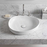 Fienza Pebble Medium Above Counter Ceramic Basin Slim Edge 500x400x100mm - 5 Colours