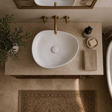 Fienza Pebble Medium Above Counter Ceramic Basin Slim Edge 500x400x100mm - 5 Colours