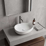 Fienza Pebble Medium Above Counter Ceramic Basin Slim Edge 500x400x100mm - 5 Colours