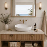 Fienza Pebble Medium Above Counter Ceramic Basin Slim Edge 500x400x100mm - 5 Colours