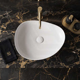 Fienza Pebble Medium Above Counter Ceramic Basin Slim Edge 500x400x100mm - 5 Colours