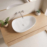 Fienza Pebble Large Above Counter Ceramic Basin Slim Edge 650x400x100mm - Variant Colour