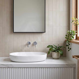 Fienza Pebble Large Above Counter Ceramic Basin Slim Edge 650x400x100mm - Variant Colour