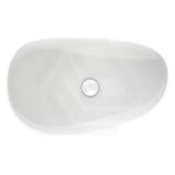 650x400x100mm Fienza Pebble Large Above Counter Ceramic Basin Slim Edge Gloss White