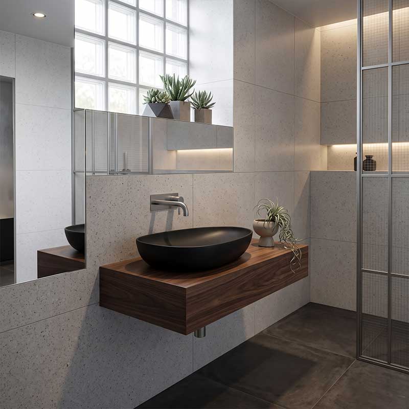 Fienza Pebble Large Above Counter Ceramic Basin Slim Edge 650x400x100mm - Variant Colour