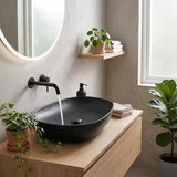 Fienza Pebble Large Above Counter Ceramic Basin Slim Edge 650x400x100mm - Variant Colour