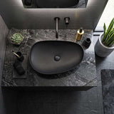 Fienza Pebble Large Above Counter Ceramic Basin Slim Edge 650x400x100mm - Variant Colour