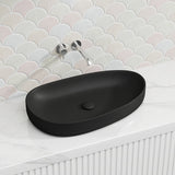 Fienza Pebble Large Above Counter Ceramic Basin Slim Edge 650x400x100mm - Variant Colour