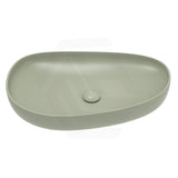 650x400x100mm Fienza Pebble Large Above Counter Ceramic Basin Slim Edge Matt Olive