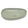 650x400x100mm Fienza Pebble Large Above Counter Ceramic Basin Slim Edge Matt Olive