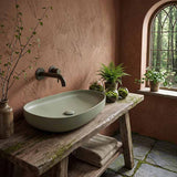 Fienza Pebble Large Above Counter Ceramic Basin Slim Edge 650x400x100mm - Variant Colour