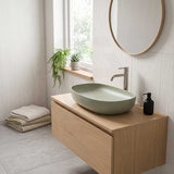 Fienza Pebble Large Above Counter Ceramic Basin Slim Edge 650x400x100mm - Variant Colour