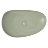 650x400x100mm Fienza Pebble Large Above Counter Ceramic Basin Slim Edge Matt Olive