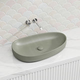Fienza Pebble Large Above Counter Ceramic Basin Slim Edge 650x400x100mm - Variant Colour