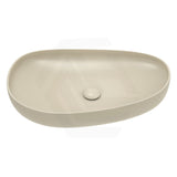 650x400x100mm Fienza Pebble Large Above Counter Ceramic Basin Slim Edge Matt Khaki
