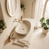 Fienza Pebble Large Above Counter Ceramic Basin Slim Edge 650x400x100mm - Variant Colour
