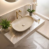 Fienza Pebble Large Above Counter Ceramic Basin Slim Edge 650x400x100mm - Variant Colour
