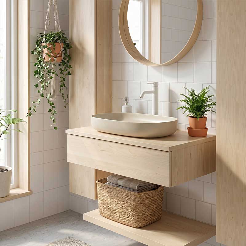 Fienza Pebble Large Above Counter Ceramic Basin Slim Edge 650x400x100mm - Variant Colour