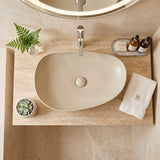 Fienza Pebble Large Above Counter Ceramic Basin Slim Edge 650x400x100mm - Variant Colour