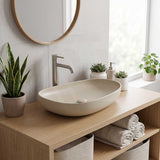 Fienza Pebble Large Above Counter Ceramic Basin Slim Edge 650x400x100mm - Variant Colour