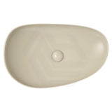 650x400x100mm Fienza Pebble Large Above Counter Ceramic Basin Slim Edge Matt Khaki