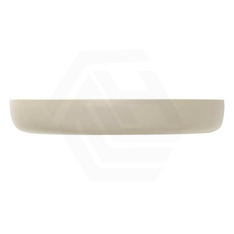 650x400x100mm Fienza Pebble Large Above Counter Ceramic Basin Slim Edge Matt Khaki