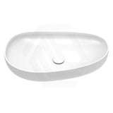 650x400x100mm Fienza Pebble Large Above Counter Ceramic Basin Slim Edge Matt White