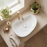 Fienza Pebble Large Above Counter Ceramic Basin Slim Edge 650x400x100mm - Variant Colour