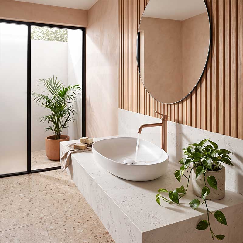 Fienza Pebble Large Above Counter Ceramic Basin Slim Edge 650x400x100mm - Variant Colour