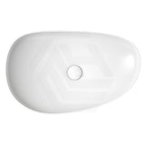 650x400x100mm Fienza Pebble Large Above Counter Ceramic Basin Slim Edge Matt White