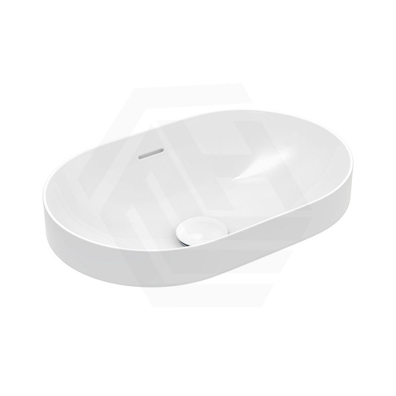 530x340x175mm Fienza Aluca Pill Semi-Inset Basin Ceramic Slim Edge Design Gloss White