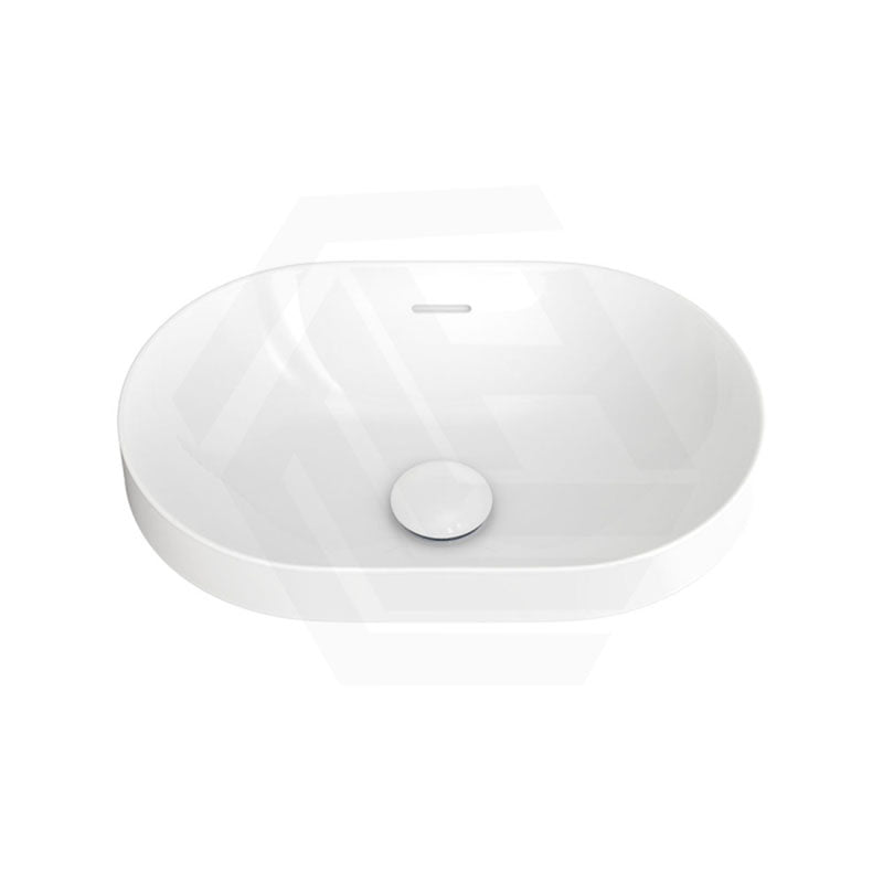 530x340x175mm Fienza Aluca Pill Semi-Inset Basin Ceramic Slim Edge Design Gloss White