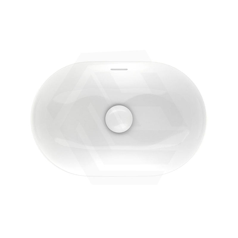 530x340x175mm Fienza Aluca Pill Semi-Inset Basin Ceramic Slim Edge Design Gloss White