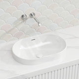 530x340x175mm Fienza Aluca Oval Inset Basin Ceramic Slim Edge with Overflow Colours Available