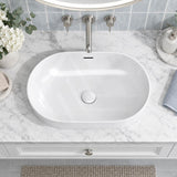Fienza Aluca Oval Inset Basin Ceramic Slim Edge with Overflow 530x340x175mm - Colours Available