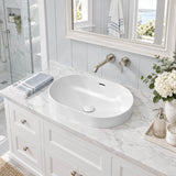 Fienza Aluca Oval Inset Basin Ceramic Slim Edge with Overflow 530x340x175mm - Colours Available