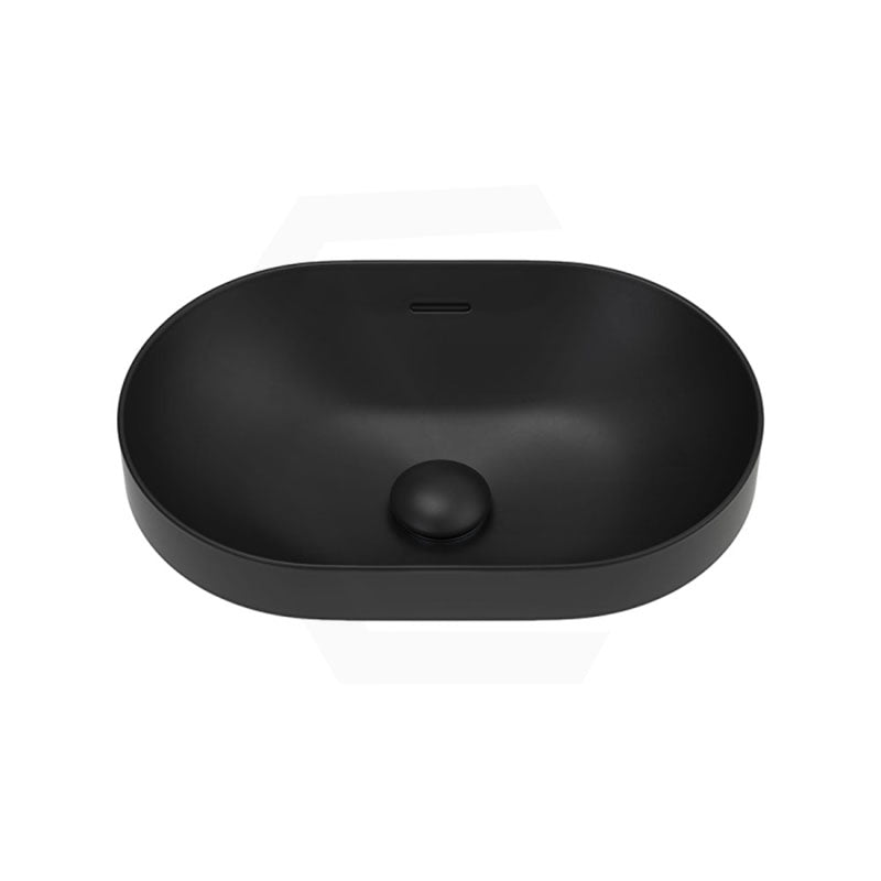530x340x175mm Fienza Aluca Pill Semi-Inset Basin Ceramic Slim Edge Design Matt Black