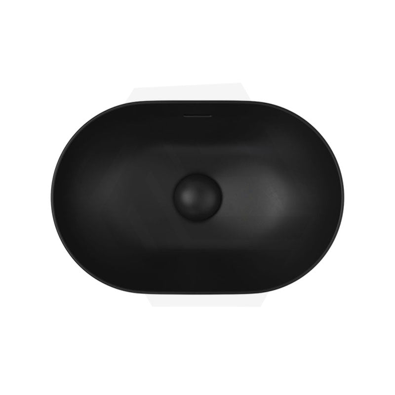 530x340x175mm Fienza Aluca Pill Semi-Inset Basin Ceramic Slim Edge Design Matt Black