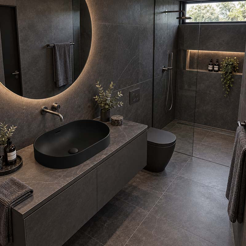 Fienza Aluca Oval Inset Basin Ceramic Slim Edge with Overflow 530x340x175mm - Colours Available