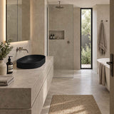 Fienza Aluca Oval Inset Basin Ceramic Slim Edge with Overflow 530x340x175mm - Colours Available
