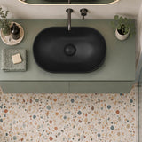 Fienza Aluca Oval Inset Basin Ceramic Slim Edge with Overflow 530x340x175mm - Colours Available
